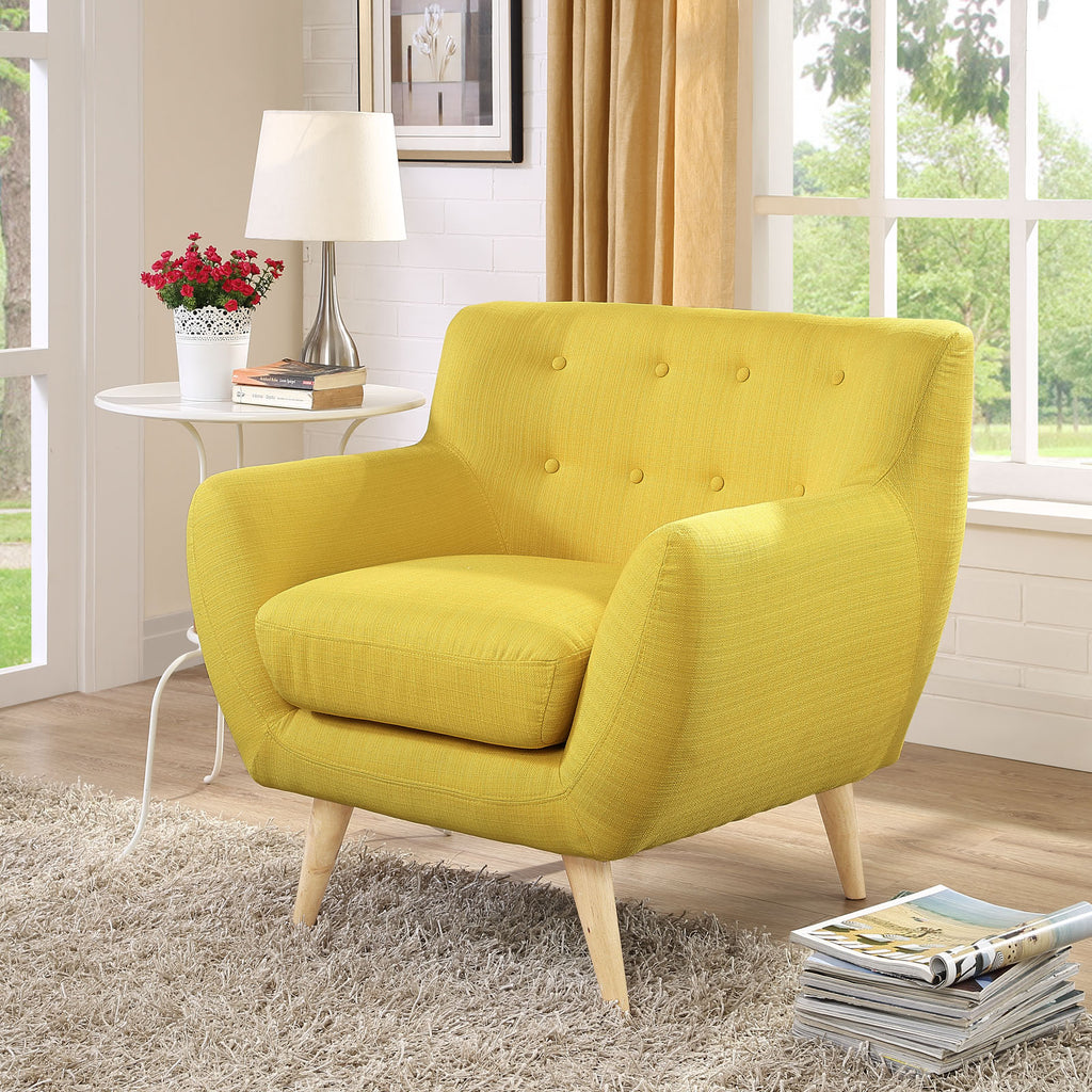 Remark Upholstered Fabric Armchair in Sunny