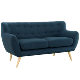 Remark Upholstered Fabric Loveseat in Azure