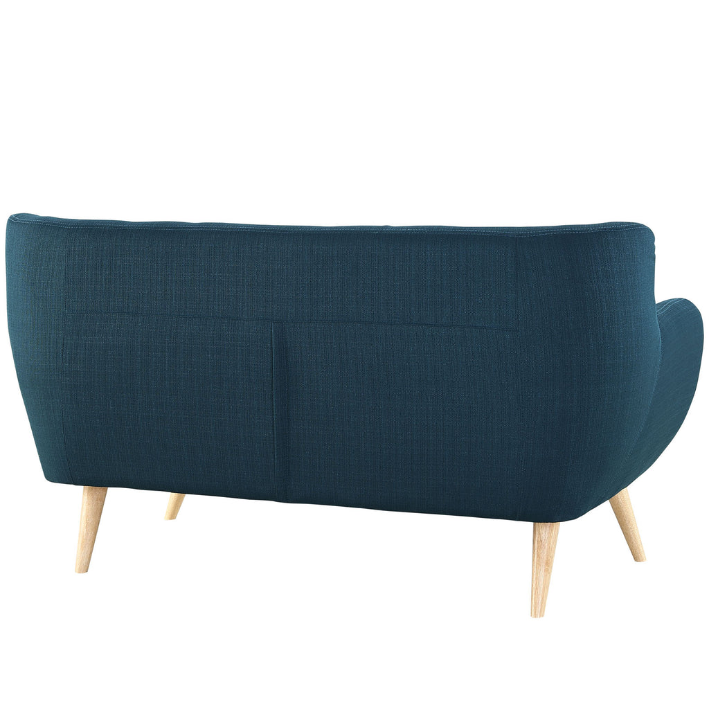 Remark Upholstered Fabric Loveseat in Azure