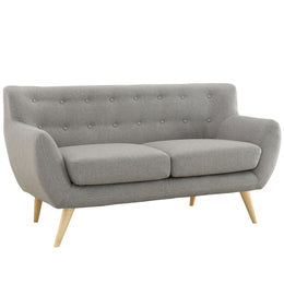 Remark Upholstered Fabric Loveseat in Light Gray