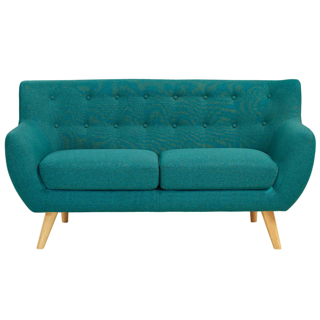 Remark Upholstered Fabric Loveseat in Teal
