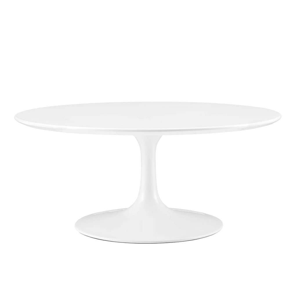 Lippa 36" Round Wood Coffee Table in White