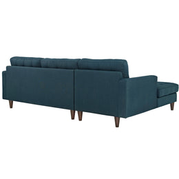 Empress Left-Facing Upholstered Fabric Sectional Sofa in Azure