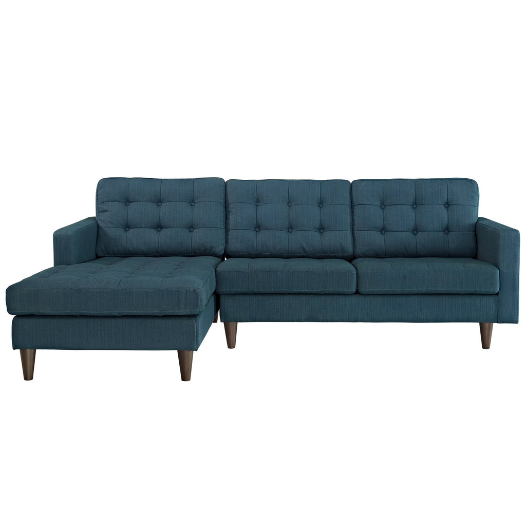 Empress Left-Facing Upholstered Fabric Sectional Sofa in Azure