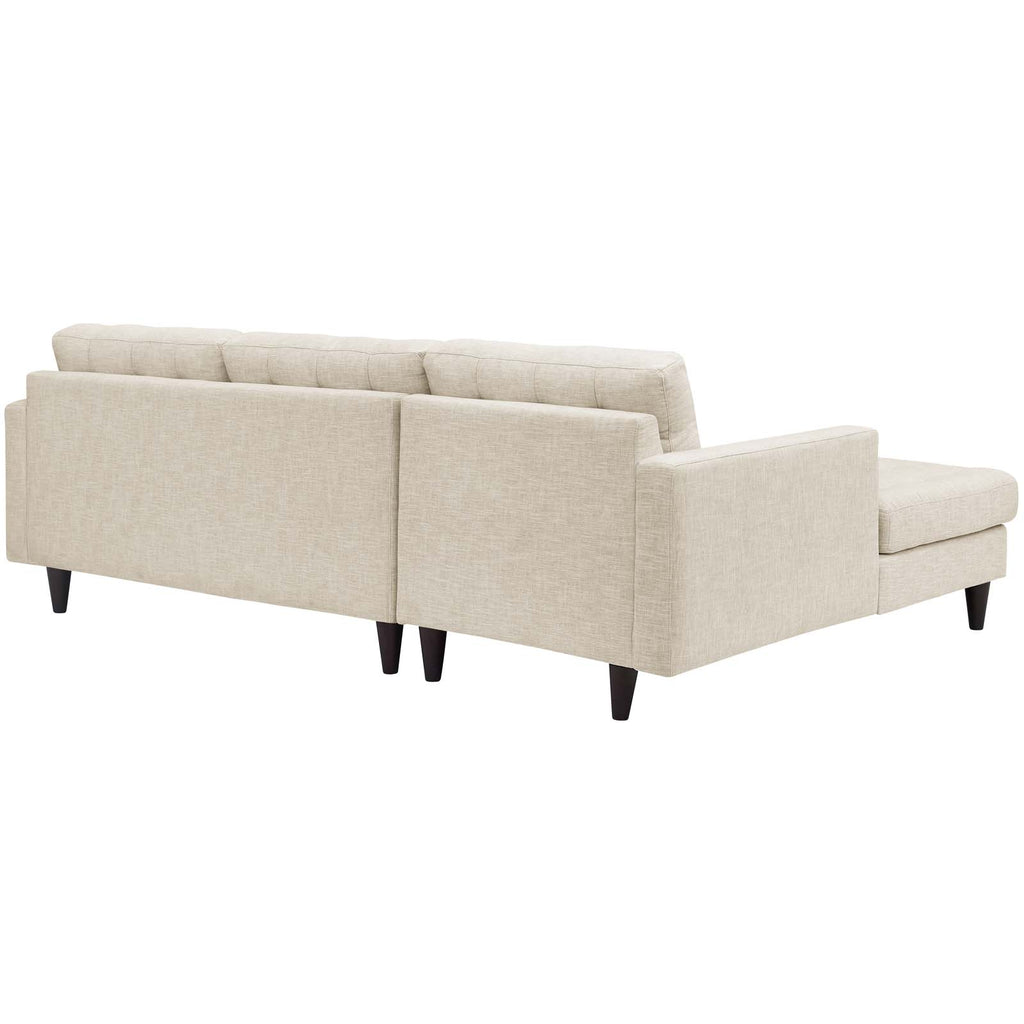 Empress Left-Facing Upholstered Fabric Sectional Sofa in Beige