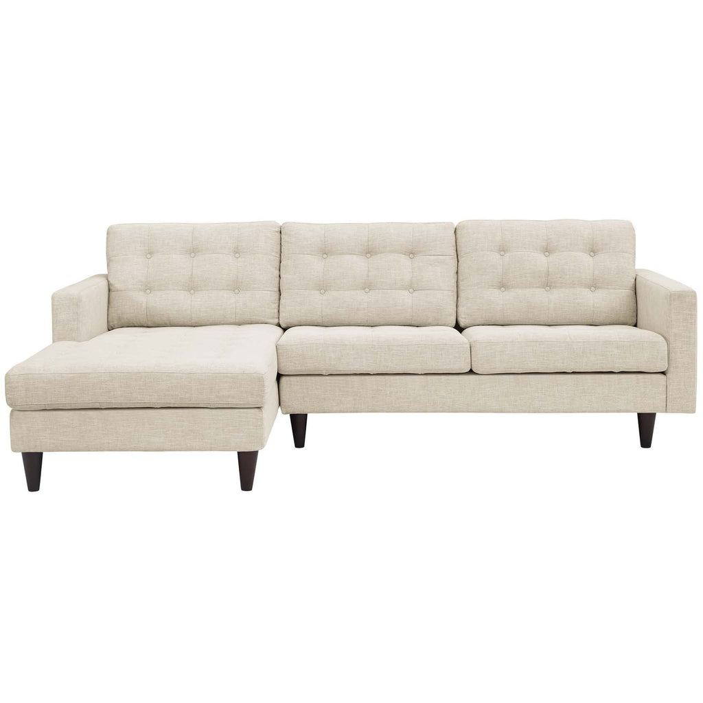 Empress Left-Facing Upholstered Fabric Sectional Sofa in Beige