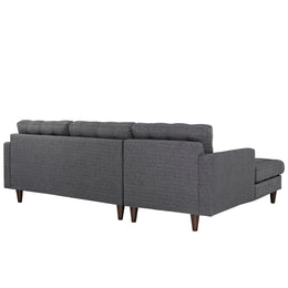 Empress Left-Facing Upholstered Fabric Sectional Sofa in Gray