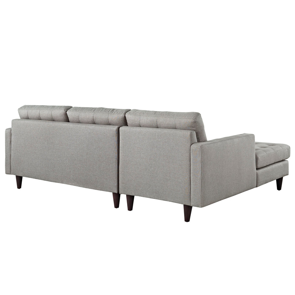 Empress Left-Facing Upholstered Fabric Sectional Sofa in Light Gray