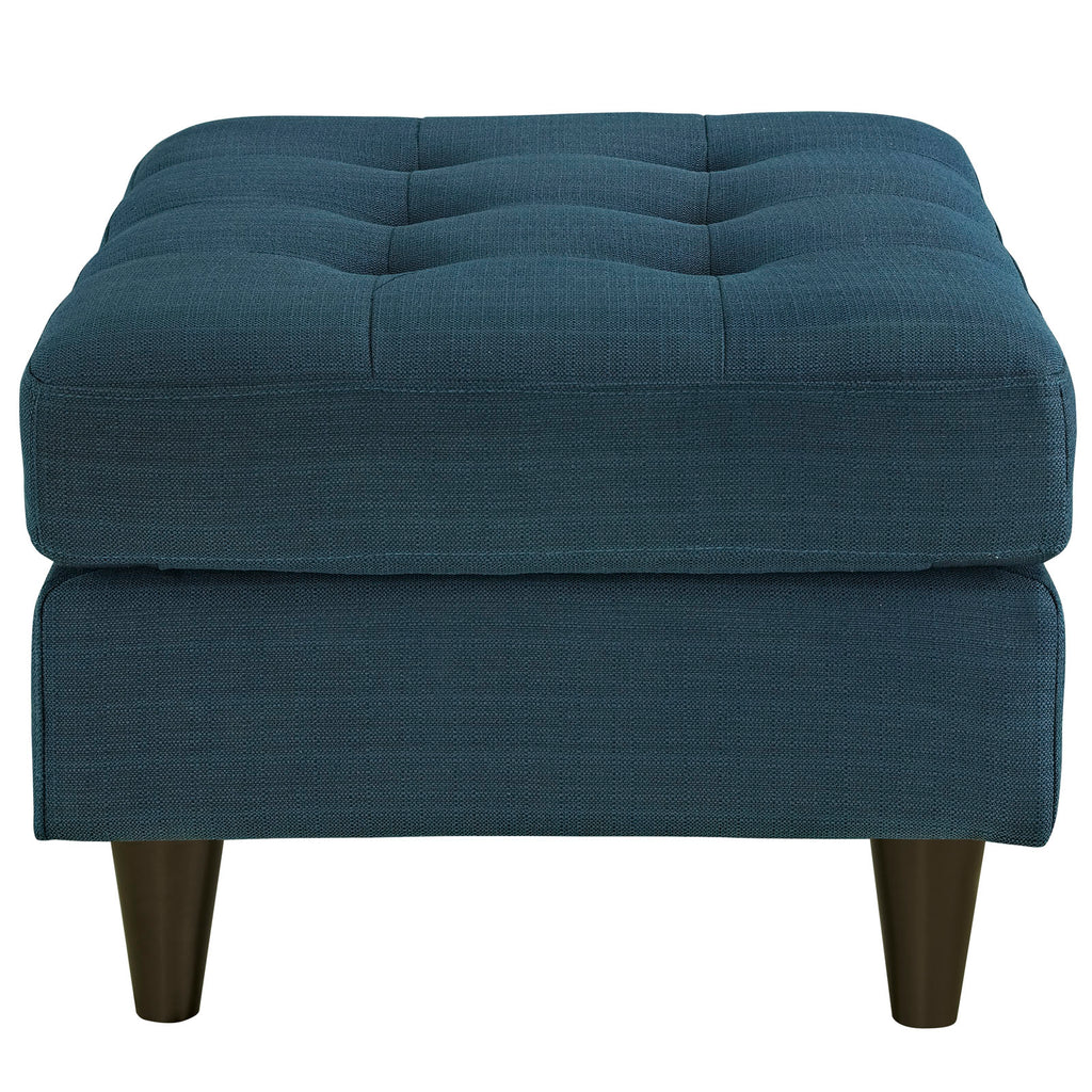 Empress Upholstered Fabric Ottoman in Azure