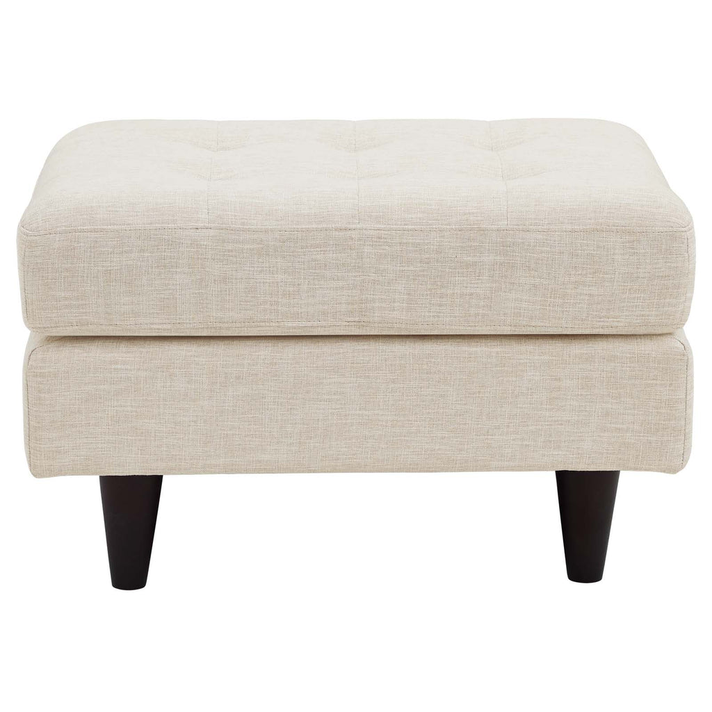 Empress Upholstered Fabric Ottoman in Beige