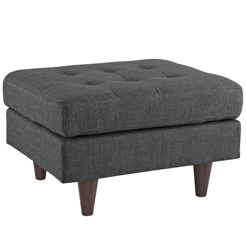 Empress Upholstered Fabric Ottoman in Gray
