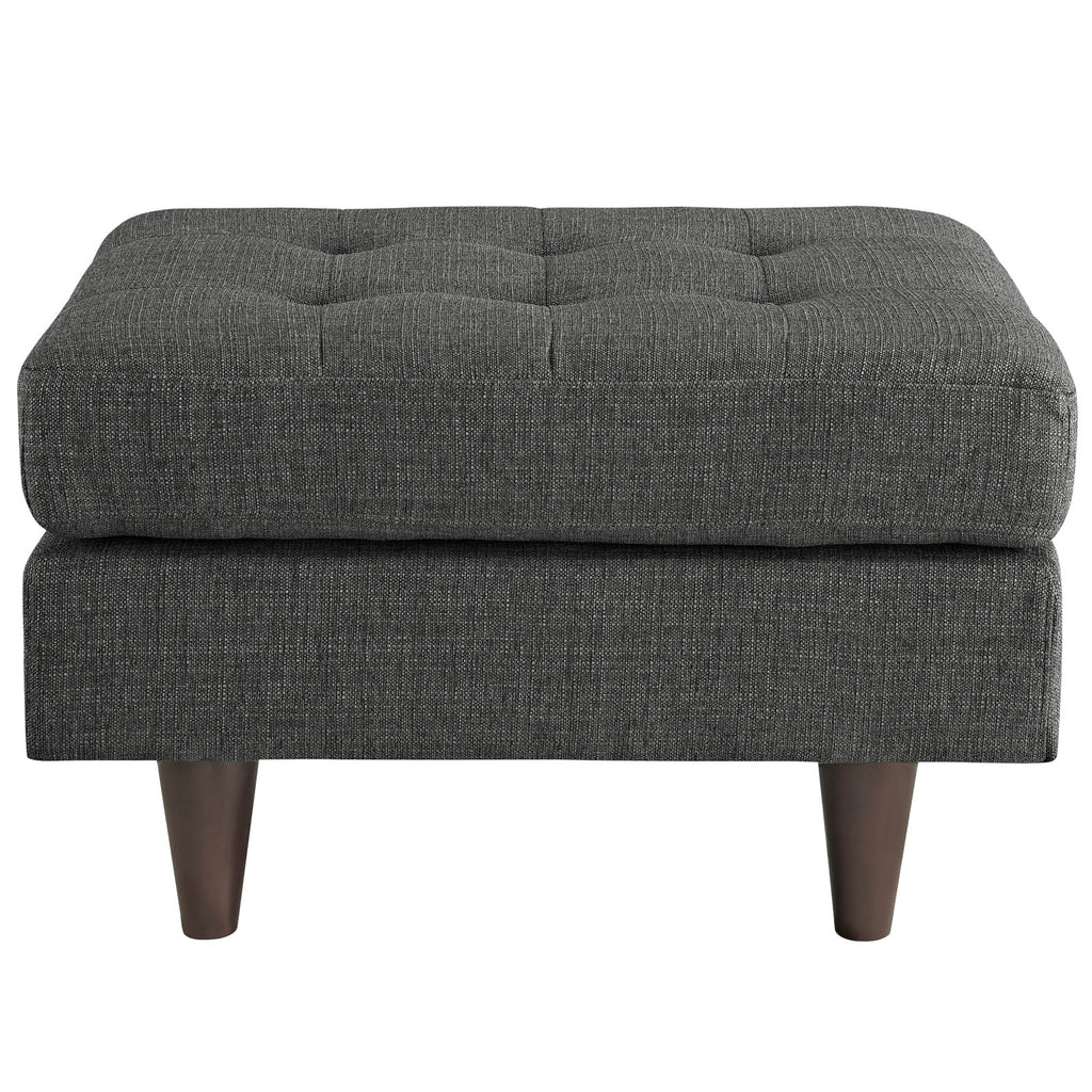 Empress Upholstered Fabric Ottoman in Gray