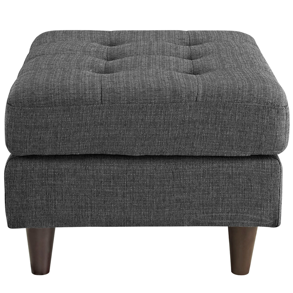 Empress Upholstered Fabric Ottoman in Gray