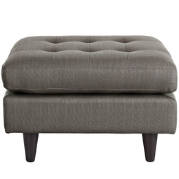 Empress Upholstered Fabric Ottoman in Granite