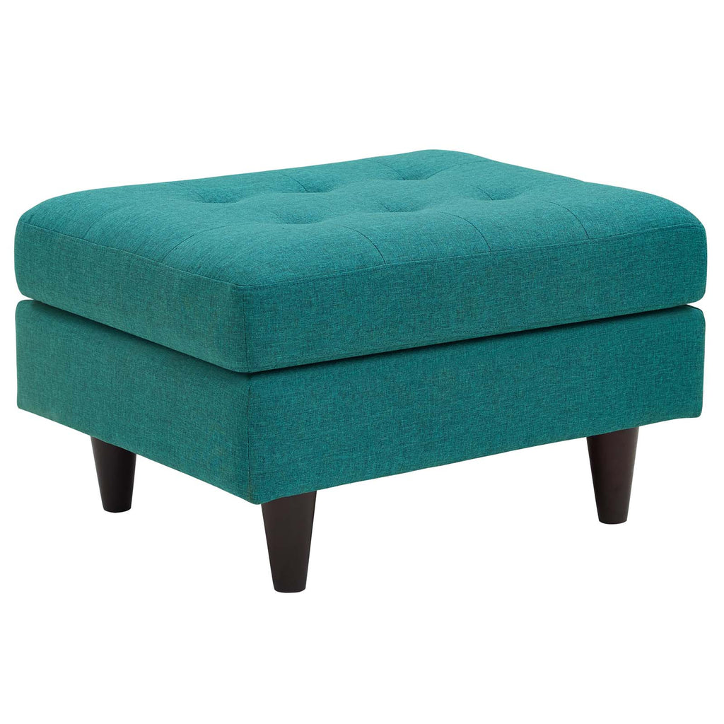 Empress Upholstered Fabric Ottoman in Teal