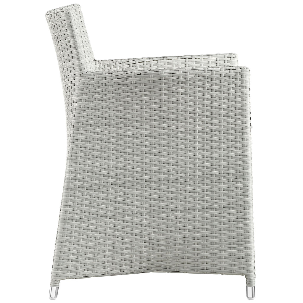 Junction 3 Piece Outdoor Patio Wicker Dining Set in Gray White