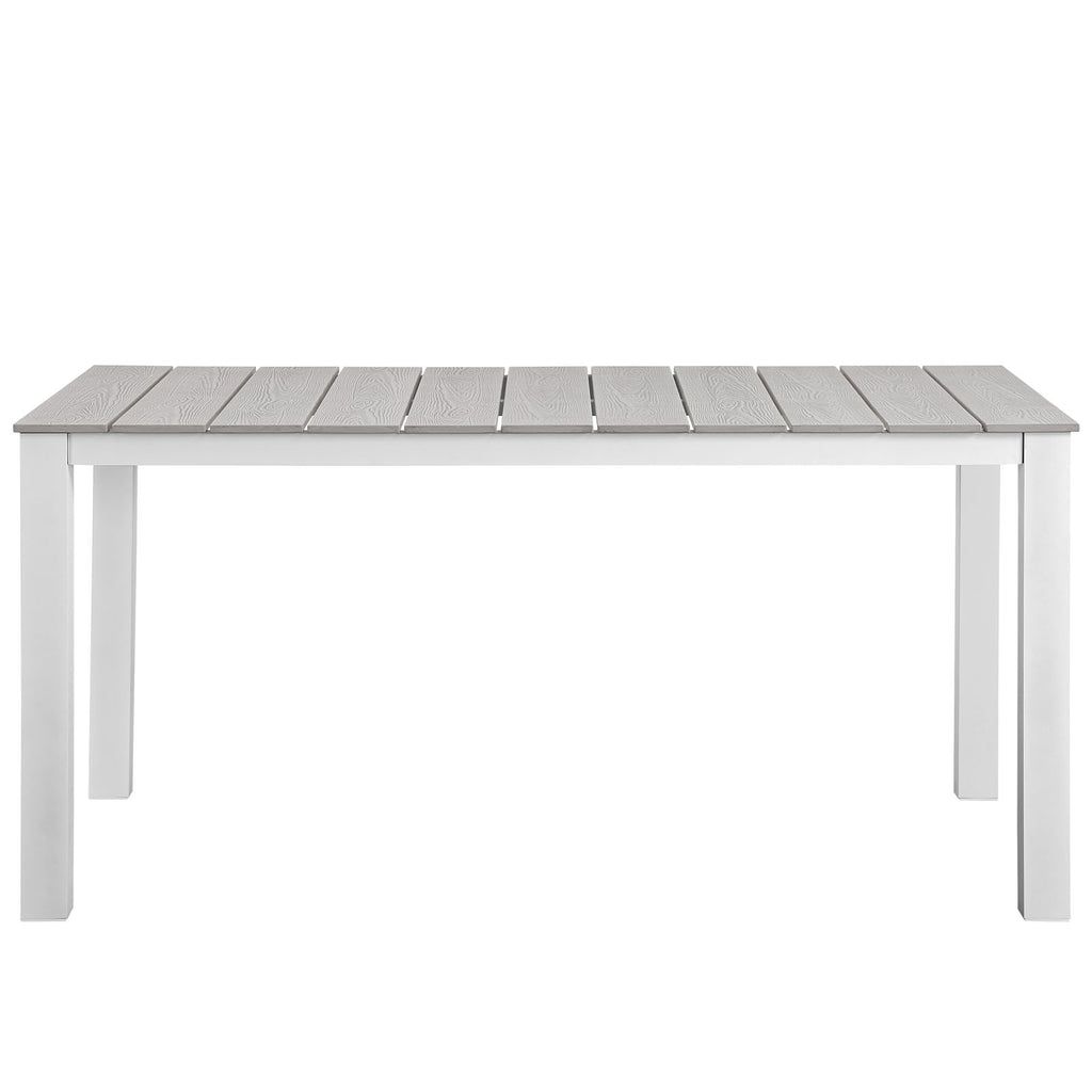 Junction 5 Piece Outdoor Patio Dining Set in Gray White-2