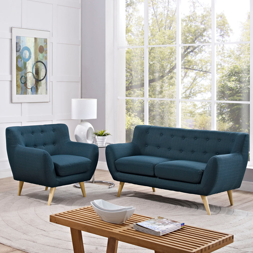 Remark 2 Piece Living Room Set in Azure-3