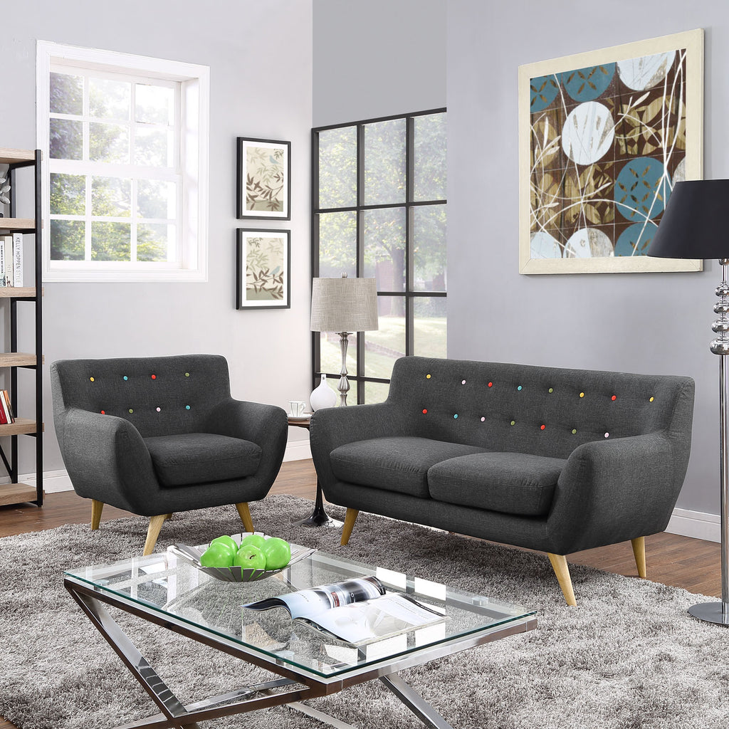Remark 2 Piece Living Room Set in Gray-3