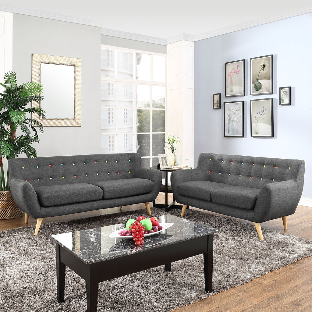 Remark 2 Piece Living Room Set in Gray-1