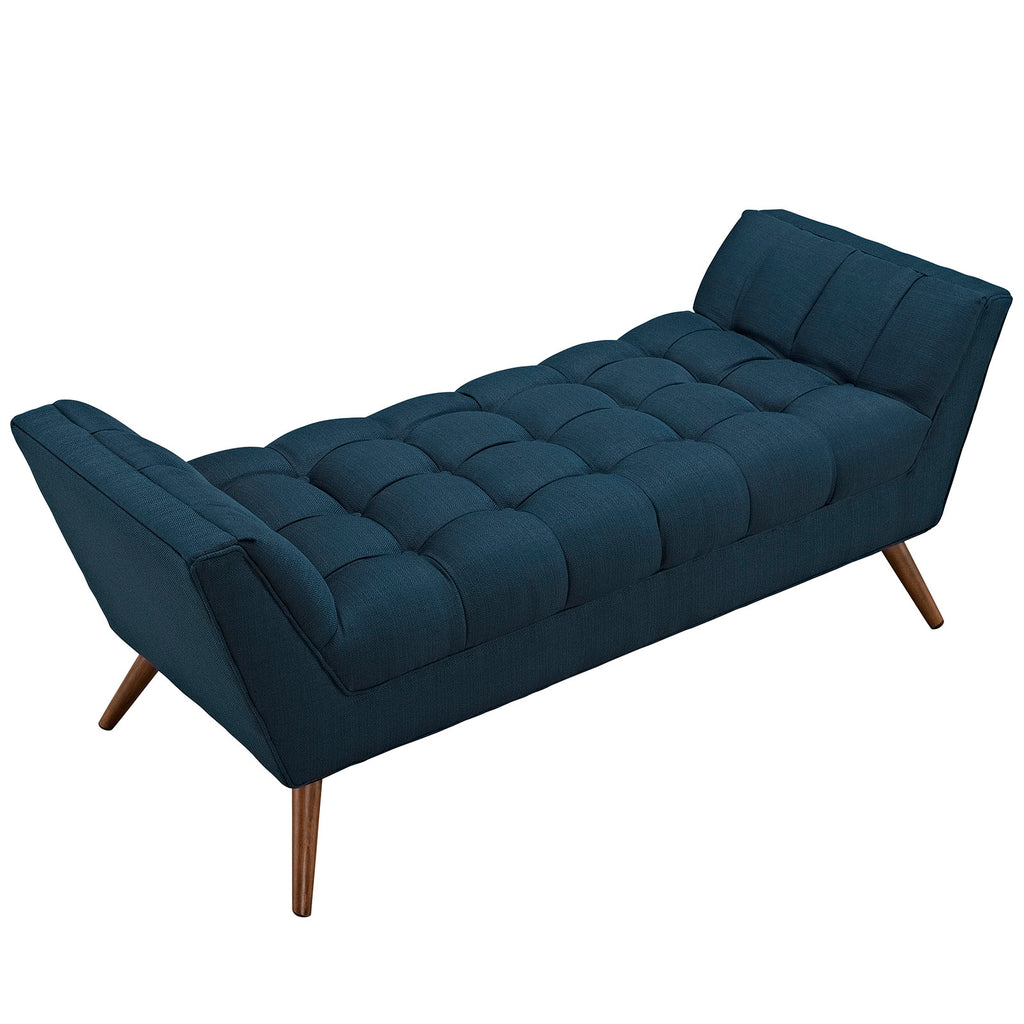 Response Medium Upholstered Fabric Bench in Azure