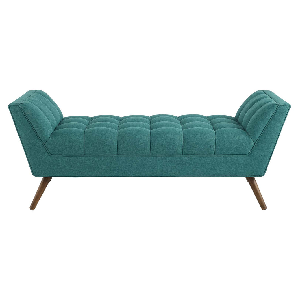 Response Medium Upholstered Fabric Bench in Teal