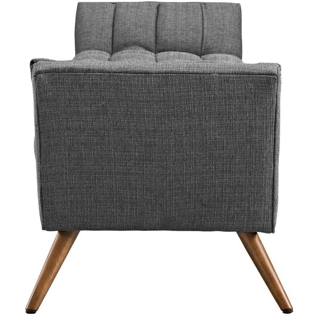 Response Upholstered Fabric Bench in Gray