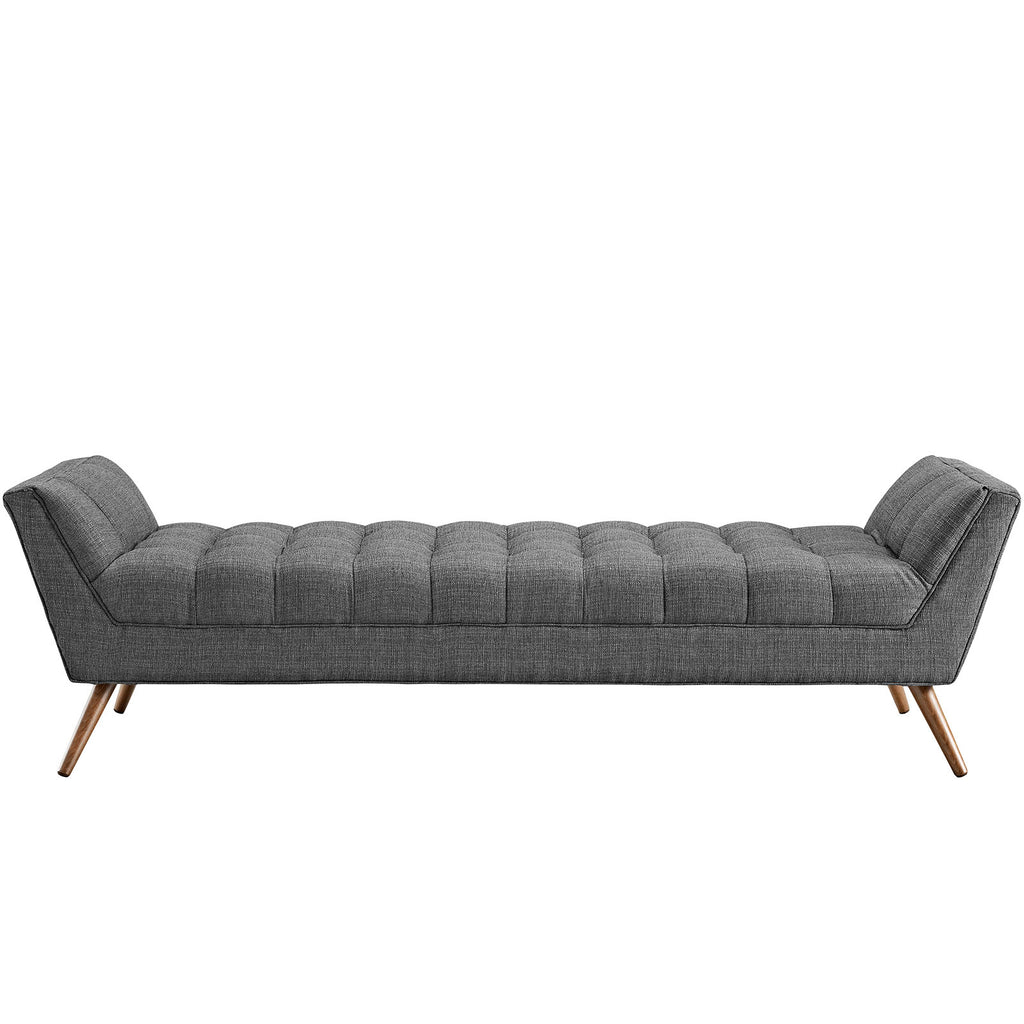 Response Upholstered Fabric Bench in Gray