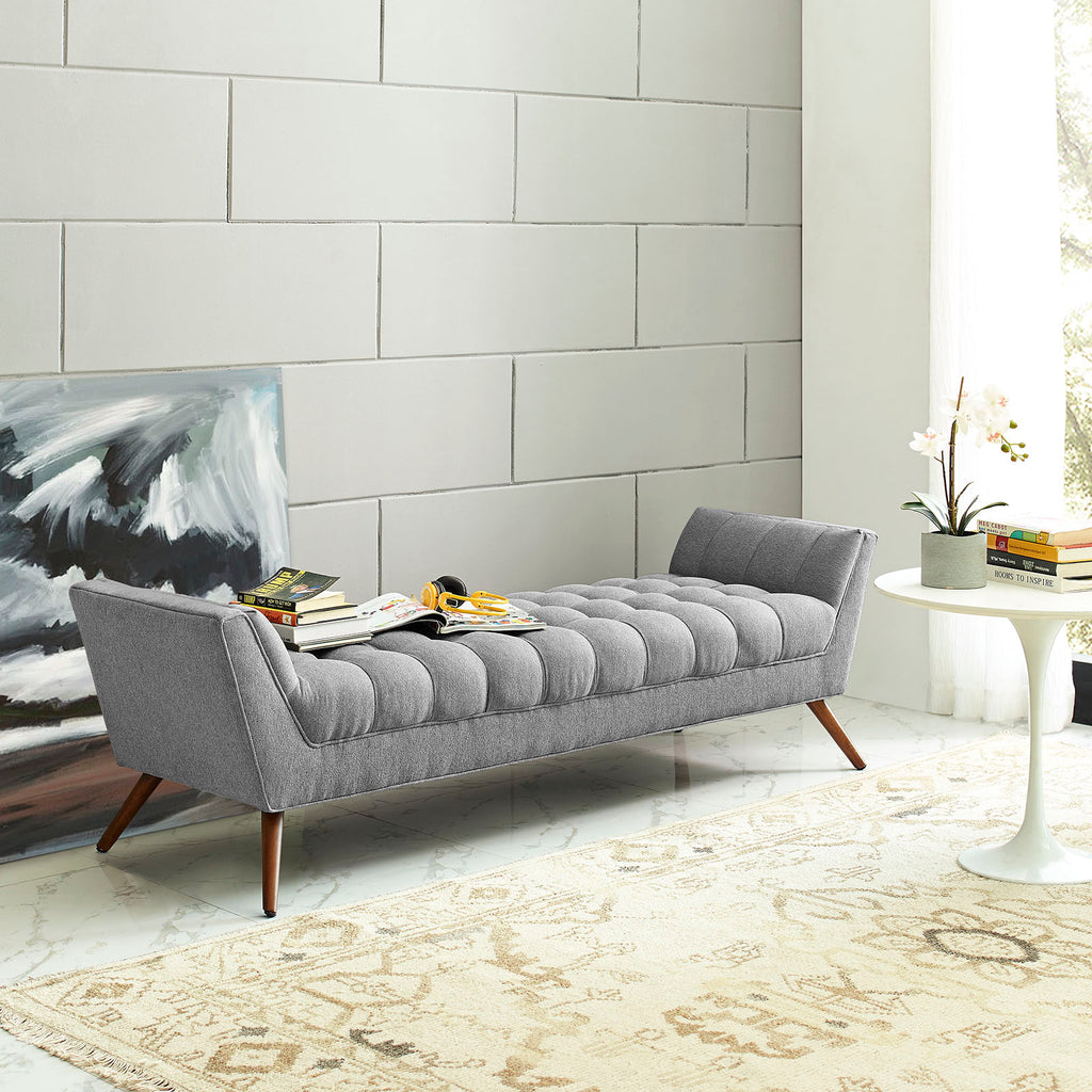Response Upholstered Fabric Bench in Expectation Gray