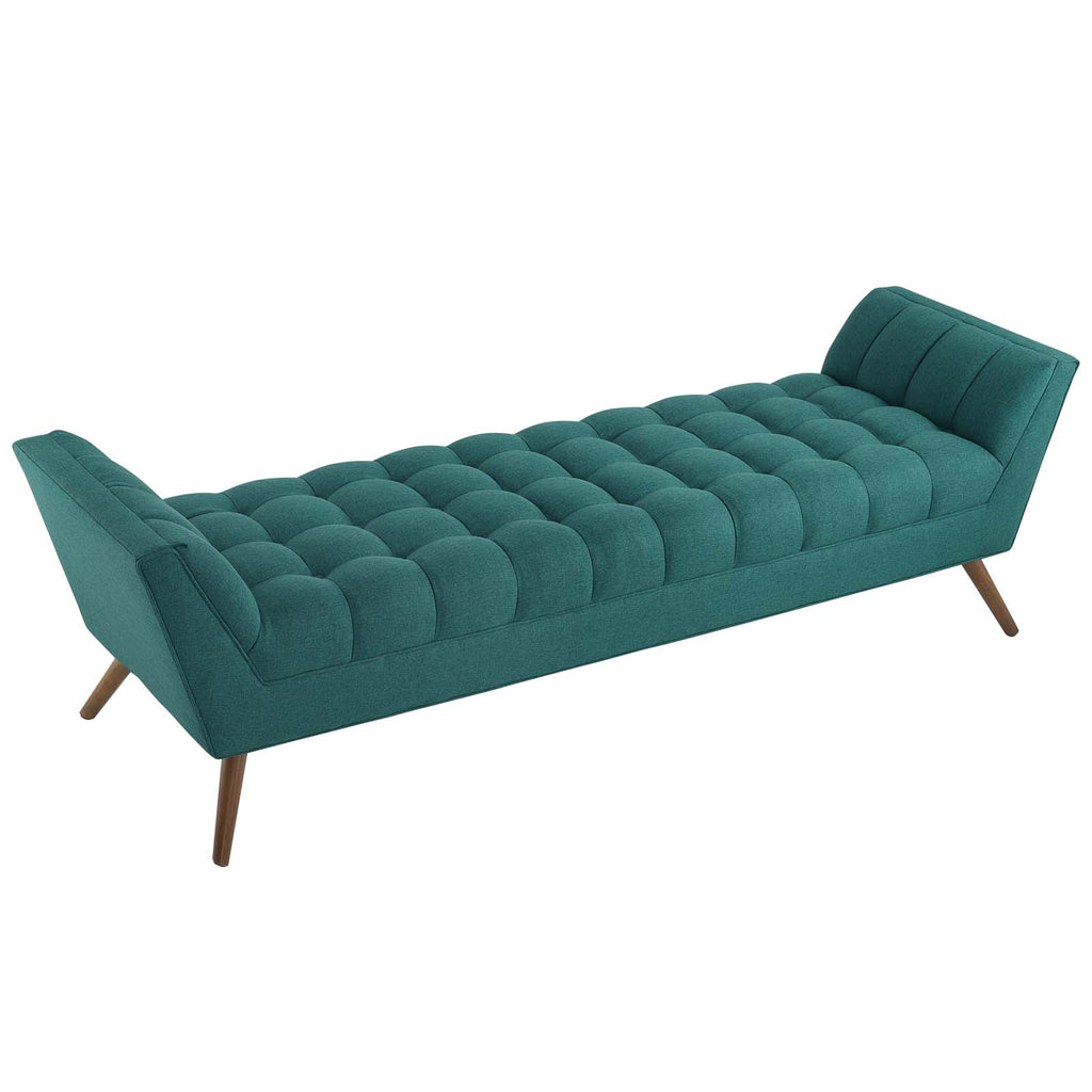 Response Upholstered Fabric Bench in Teal