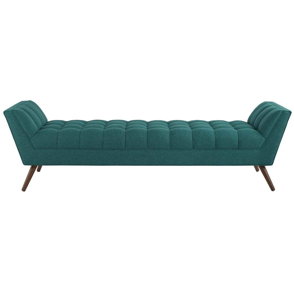 Response Upholstered Fabric Bench in Teal