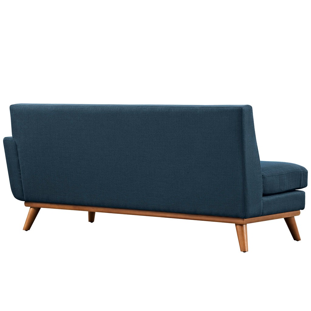 Engage Right-Arm Upholstered Fabric Loveseat in Azure