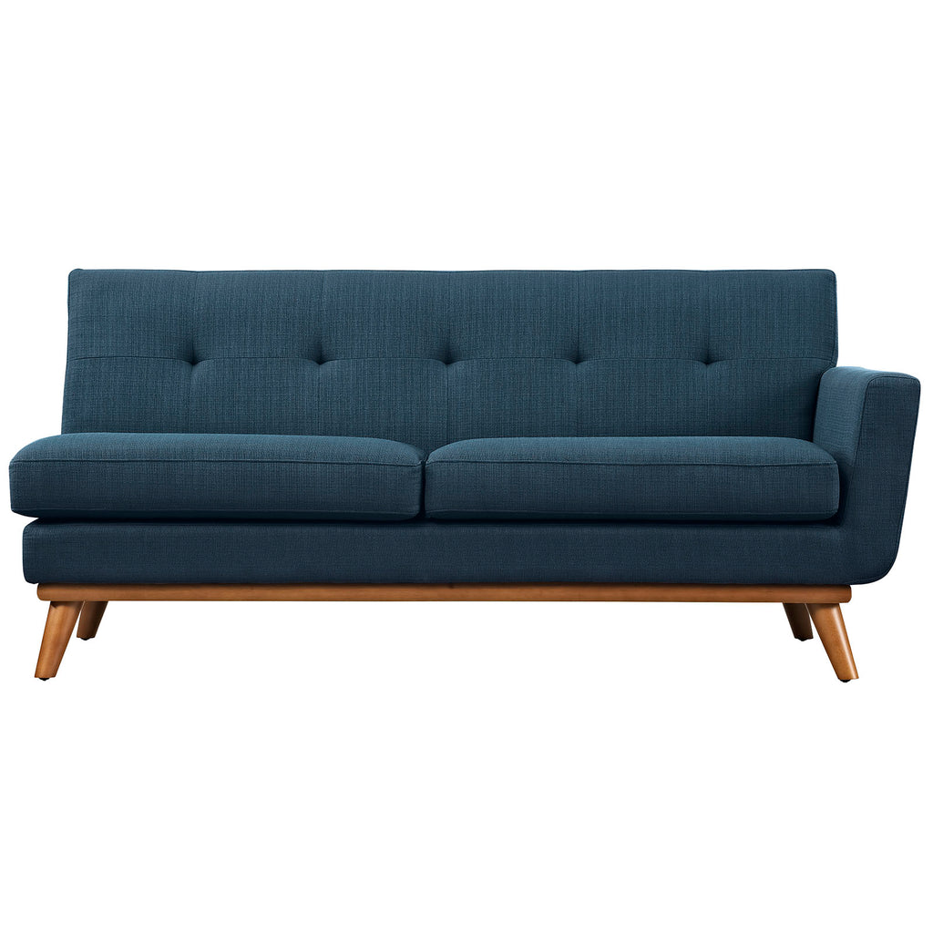 Engage Right-Arm Upholstered Fabric Loveseat in Azure