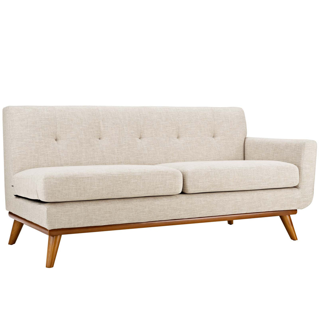 Engage Right-Arm Upholstered Fabric Loveseat in Beige