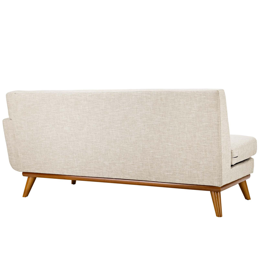 Engage Right-Arm Upholstered Fabric Loveseat in Beige