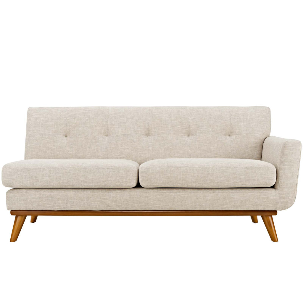 Engage Right-Arm Upholstered Fabric Loveseat in Beige