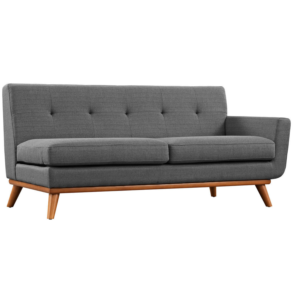 Engage Right-Arm Upholstered Fabric Loveseat in Gray