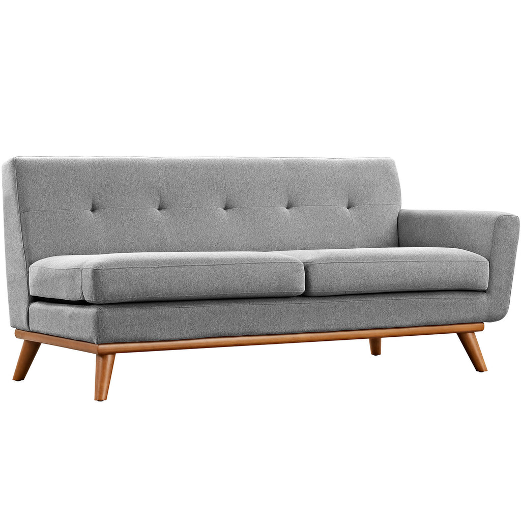 Engage Right-Arm Upholstered Fabric Loveseat in Expectation Gray