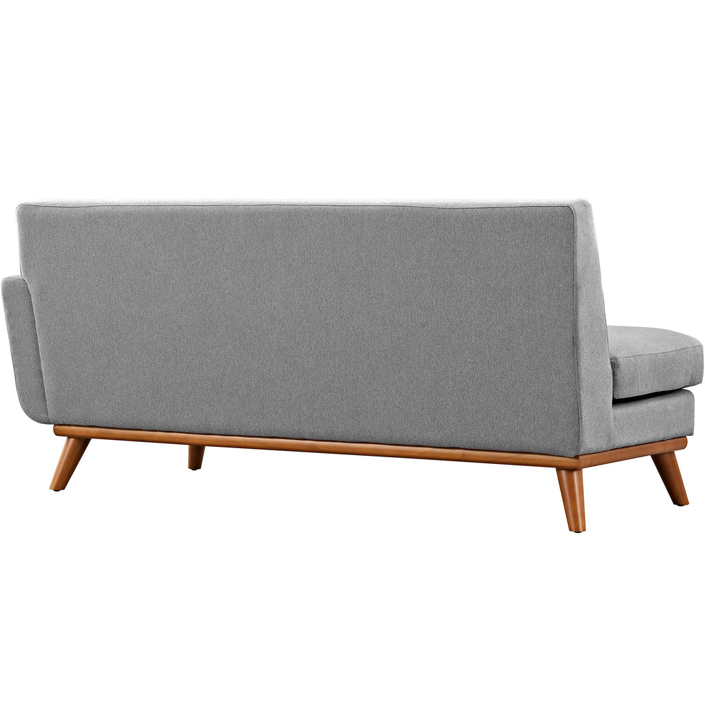 Engage Right-Arm Upholstered Fabric Loveseat in Expectation Gray