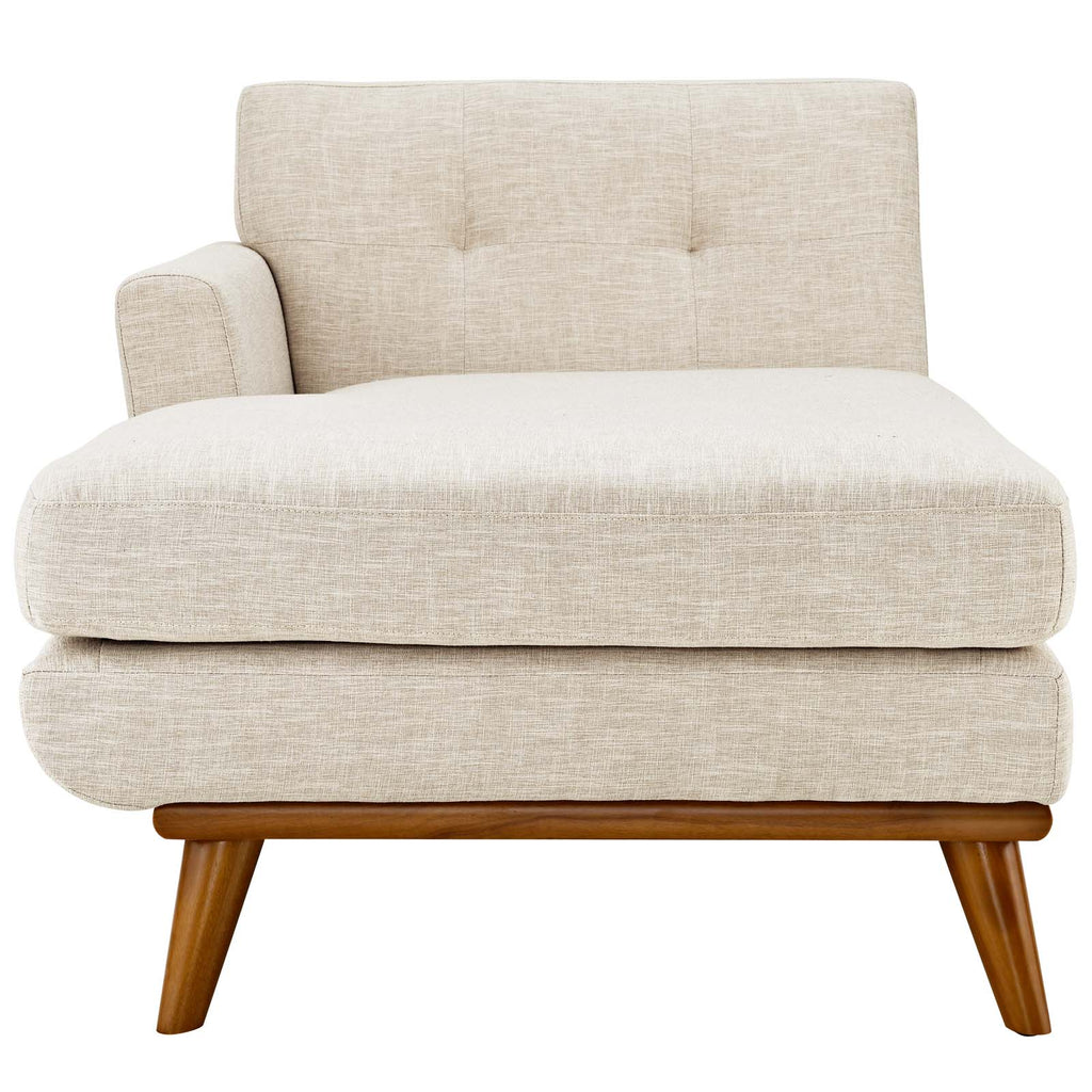 Engage Left-Facing Upholstered Fabric Chaise in Beige