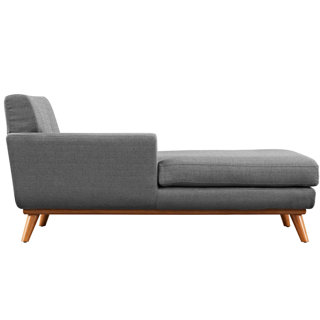 Engage Left-Facing Upholstered Fabric Chaise in Gray