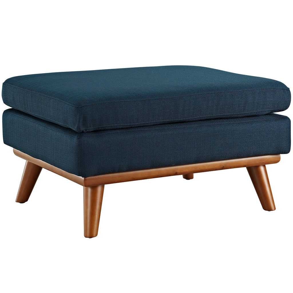 Engage Upholstered Fabric Ottoman in Azure