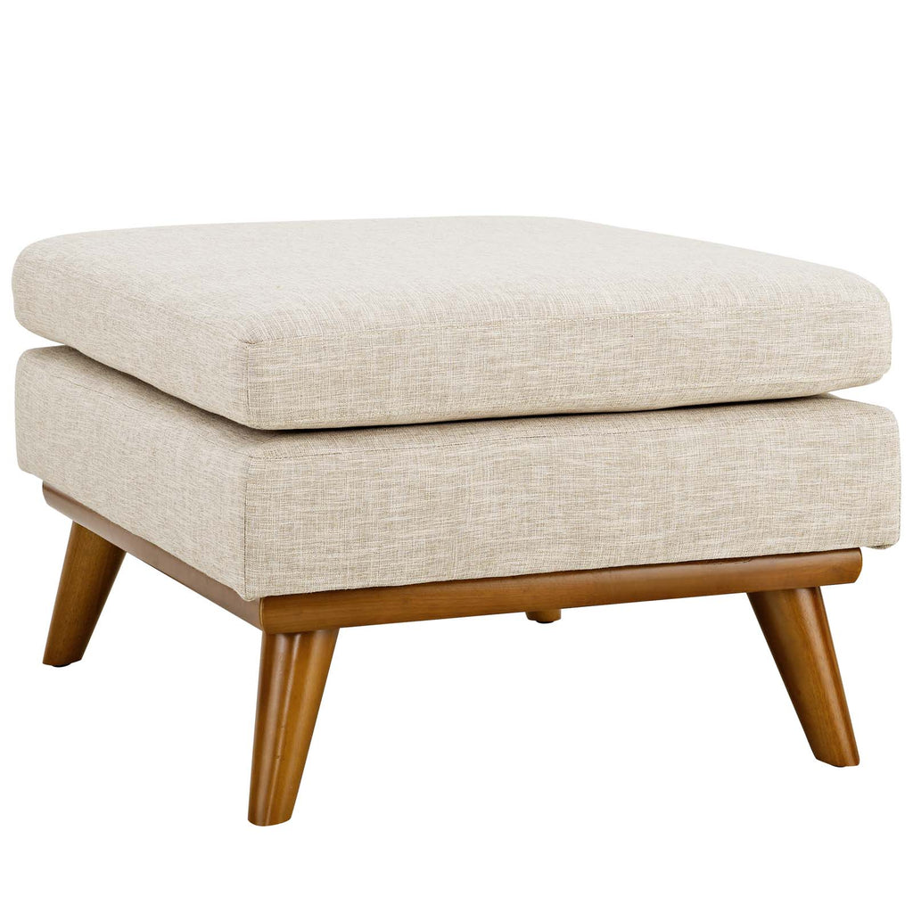 Engage Upholstered Fabric Ottoman in Beige
