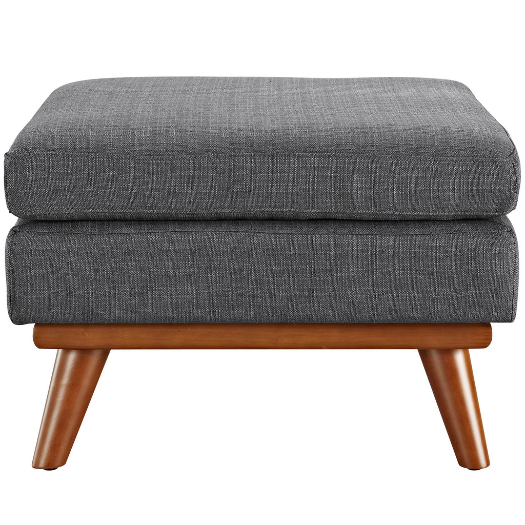 Engage Upholstered Fabric Ottoman in Gray