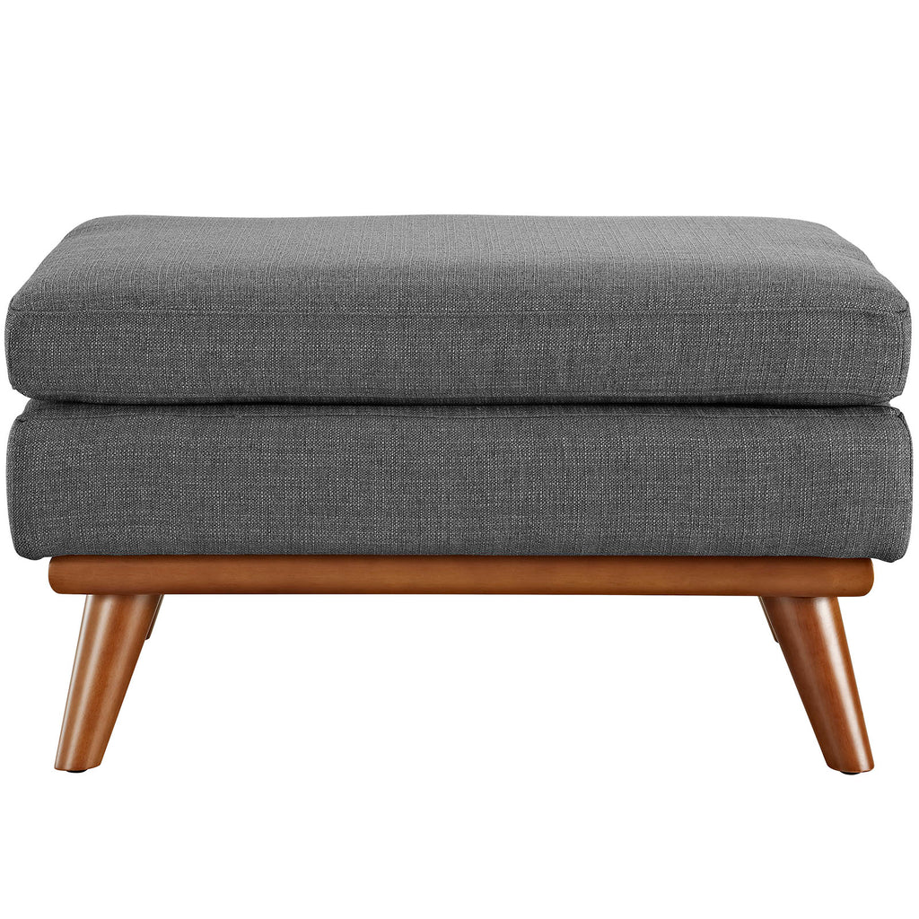 Engage Upholstered Fabric Ottoman in Gray