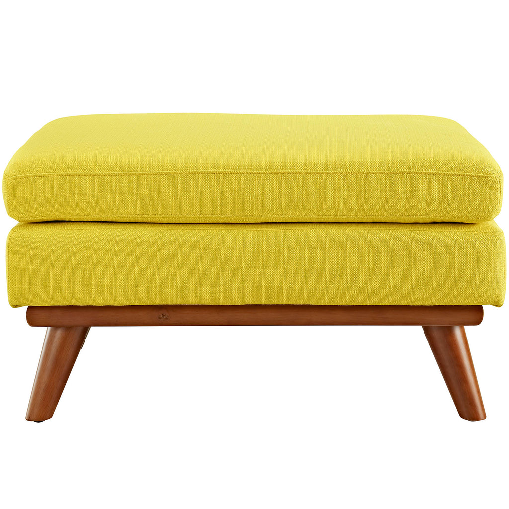 Engage Upholstered Fabric Ottoman in Sunny