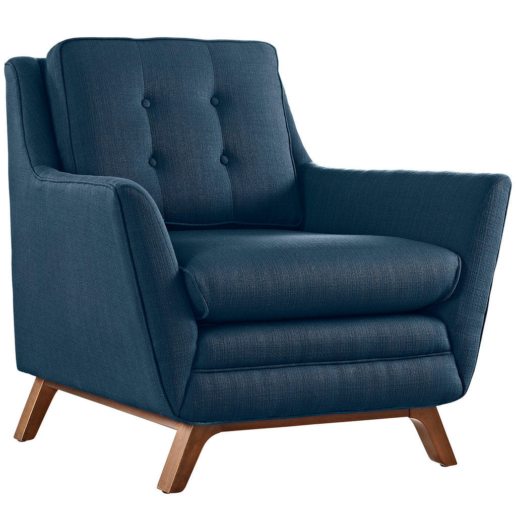 Beguile Upholstered Fabric Armchair in Azure
