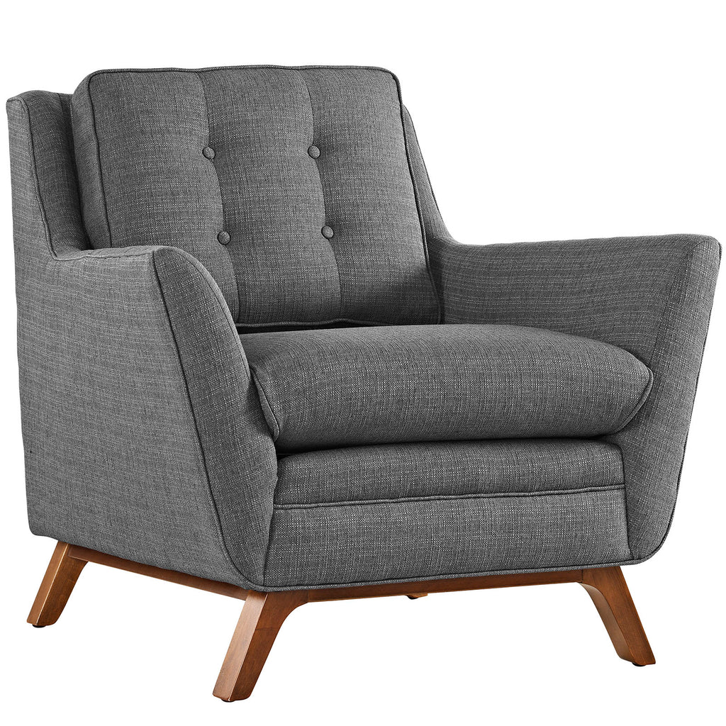 Beguile Upholstered Fabric Armchair in Gray