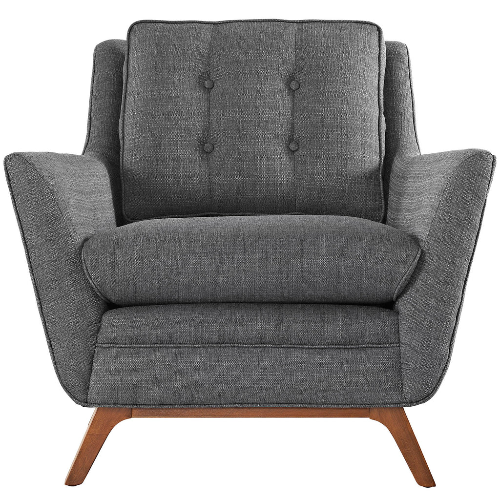 Beguile Upholstered Fabric Armchair in Gray