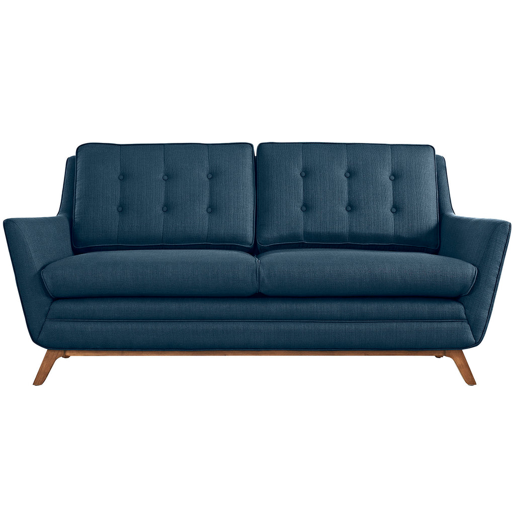Beguile Upholstered Fabric Loveseat in Azure